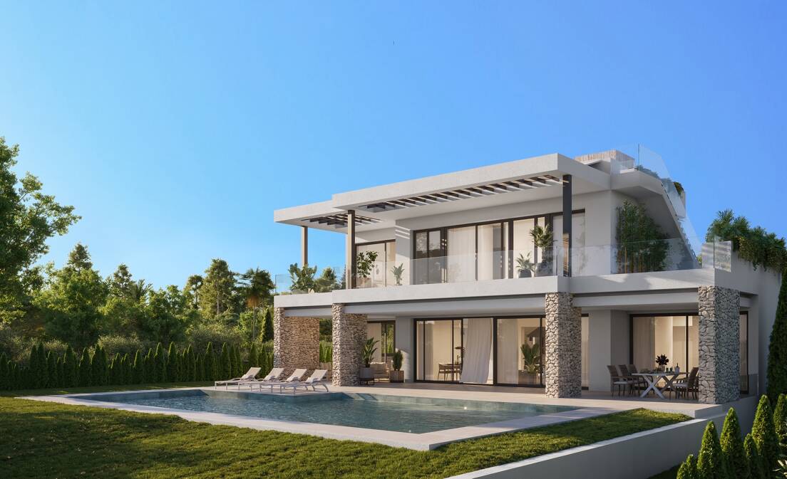 Neu gebaute Villa gerade fertiggestellt