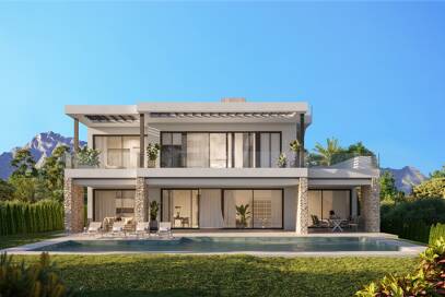 Neu gebaute Villa gerade fertiggestellt