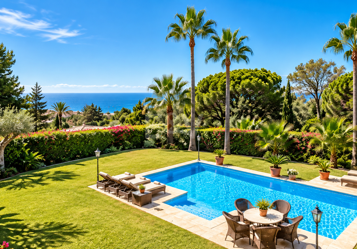 Impressive Villa with Expansive Gardens and Sea Views in El Rosario