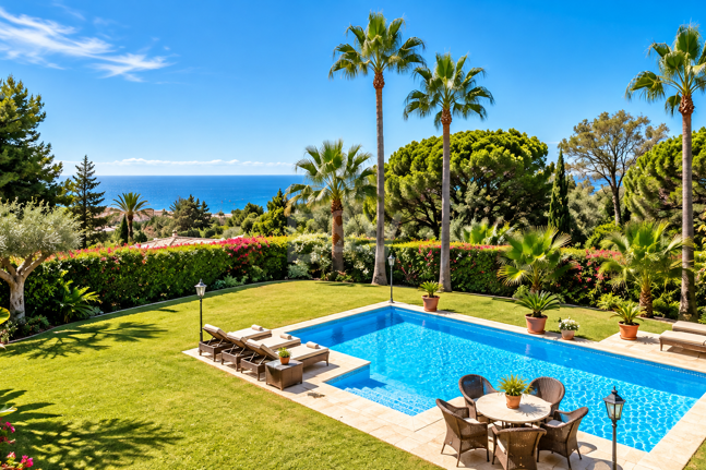 Impressive Villa with Expansive Gardens and Sea Views in El Rosario