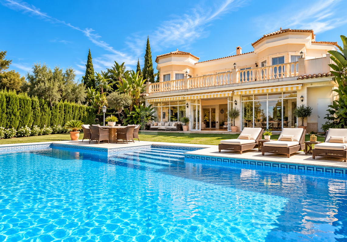 Impressive Villa with Expansive Gardens and Sea Views in El Rosario