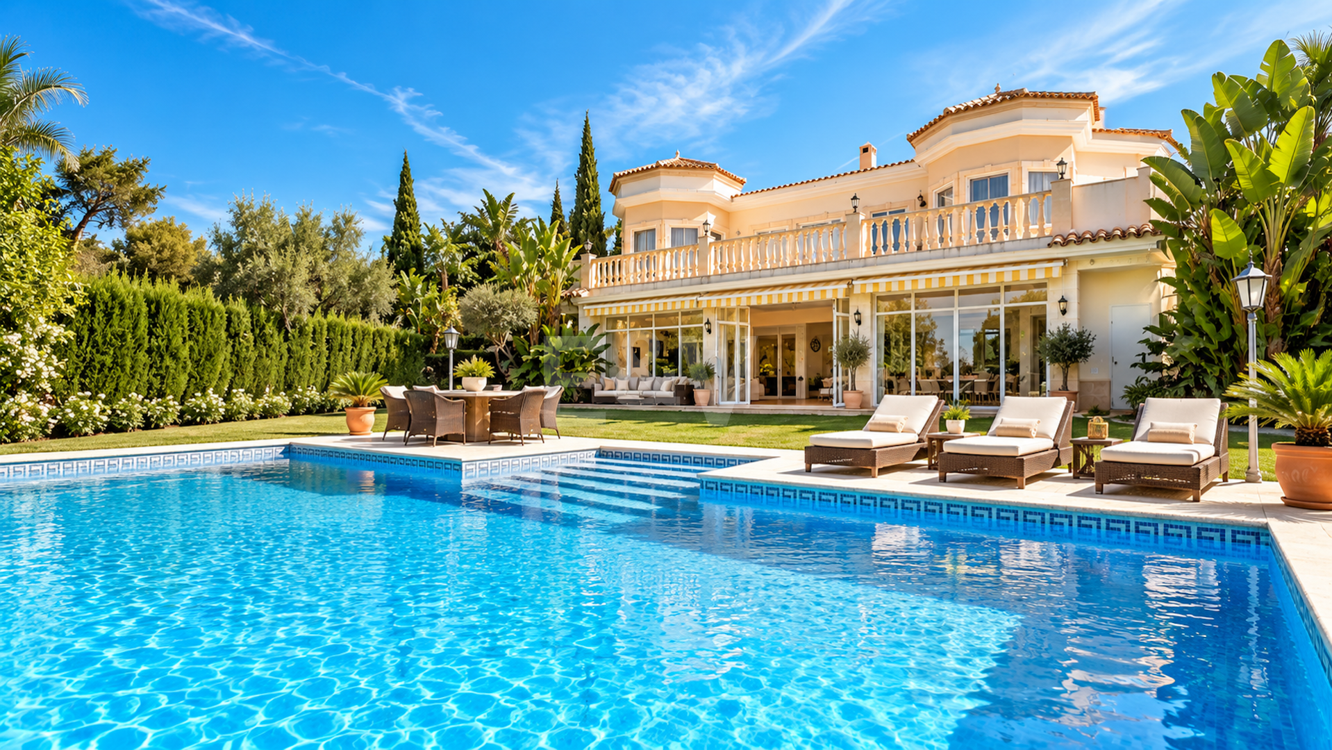 Impressive Villa with Expansive Gardens and Sea Views in El Rosario