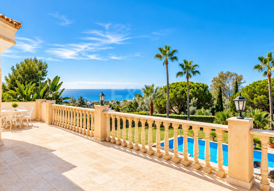Impressive Villa with Expansive Gardens and Sea Views in El Rosario