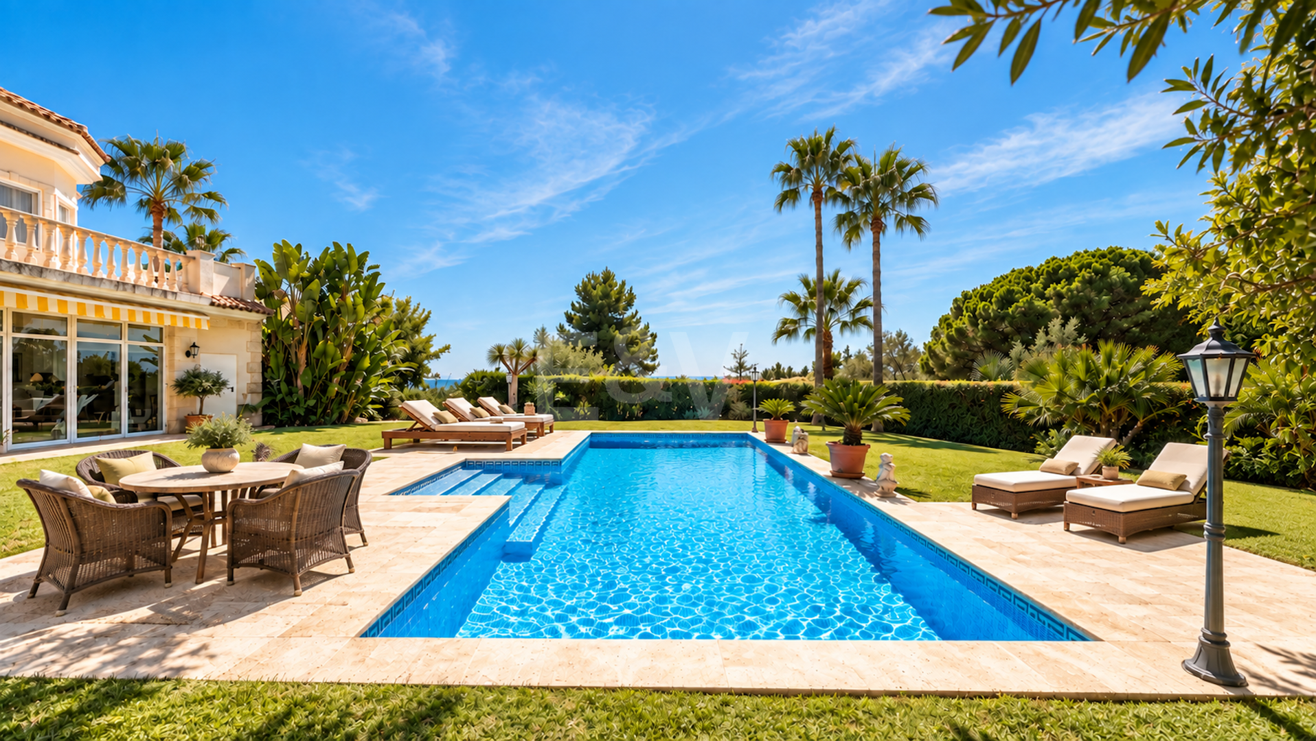 Impressive Villa with Expansive Gardens and Sea Views in El Rosario