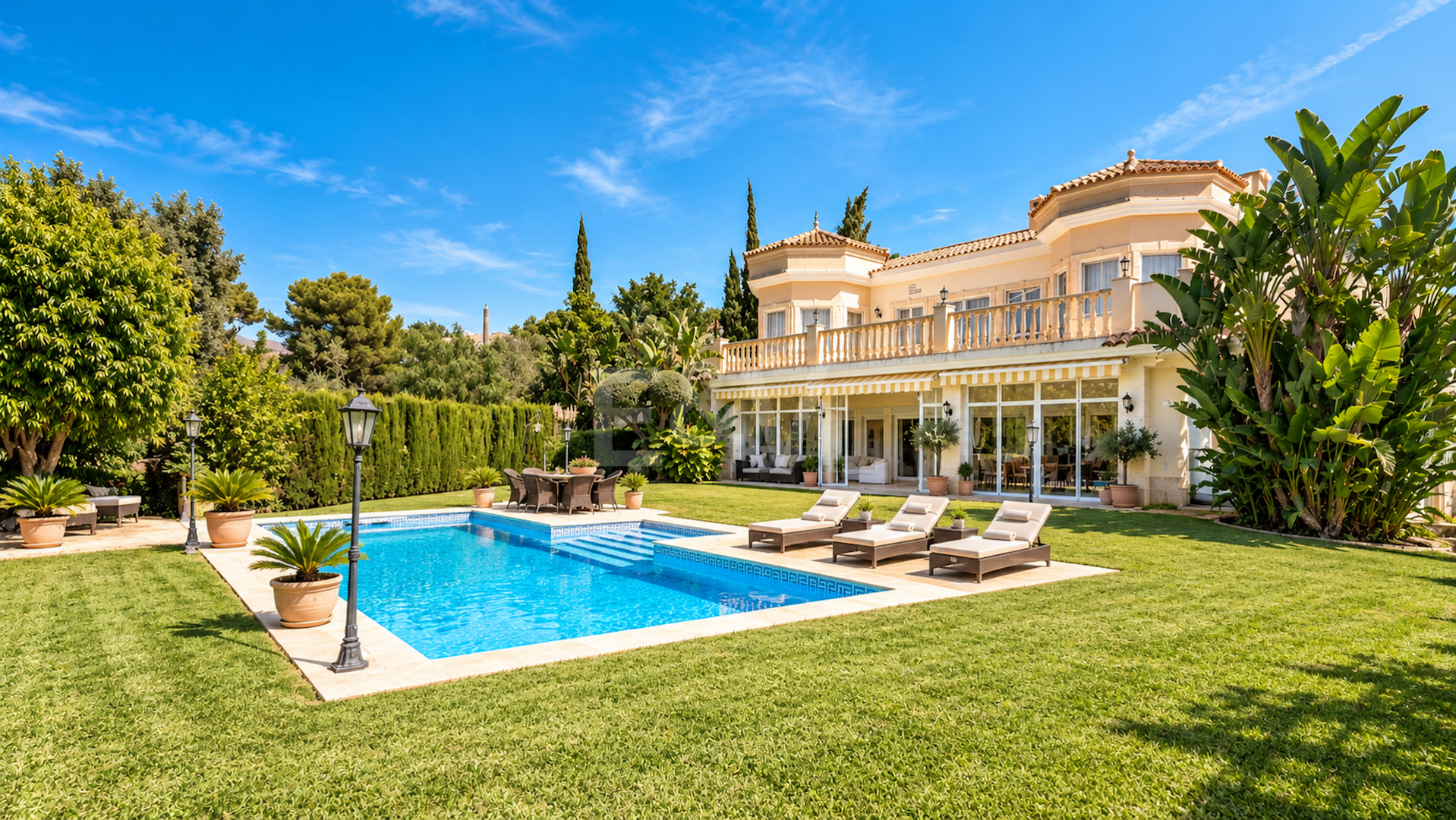 Impressive Villa with Expansive Gardens and Sea Views in El Rosario