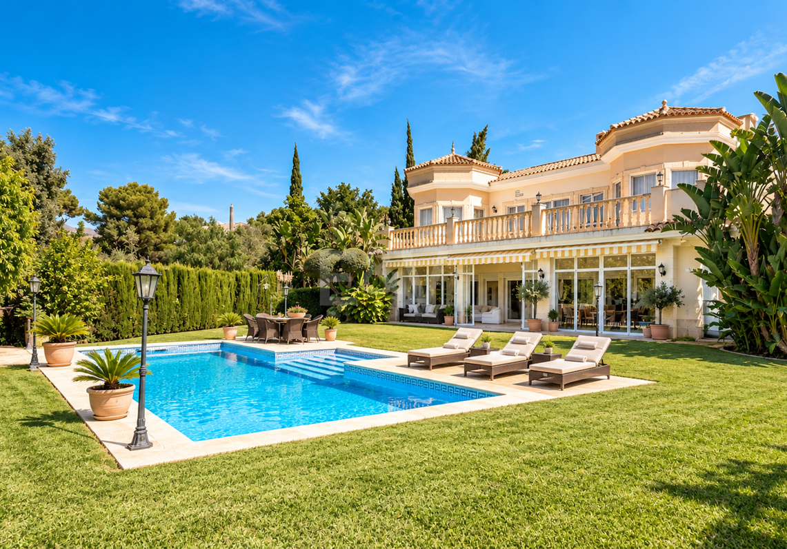 Impressive Villa with Expansive Gardens and Sea Views in El Rosario