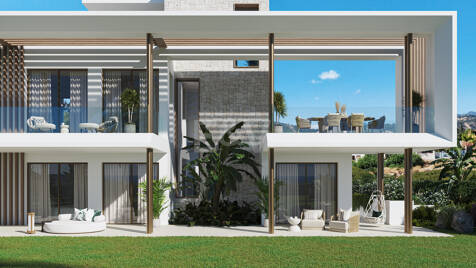 Parcela en ubicación privilegiada con proyecto para villa moderna con vistas al mar