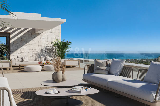 Grundstück in bester Lage mit Projekt für eine moderne Villa mit Meerblick