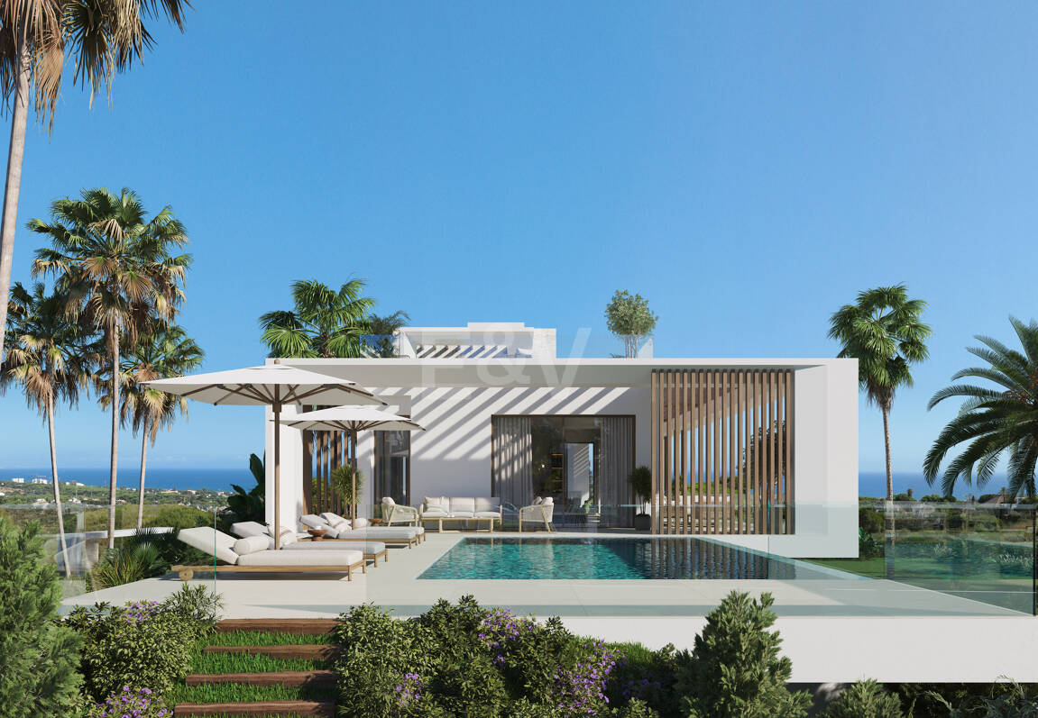 Grundstück in bester Lage mit Projekt für eine moderne Villa mit Meerblick