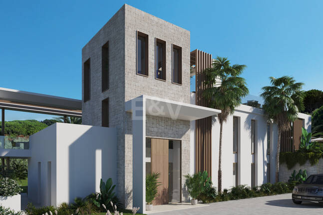 Grundstück in bester Lage mit Projekt für eine moderne Villa mit Meerblick