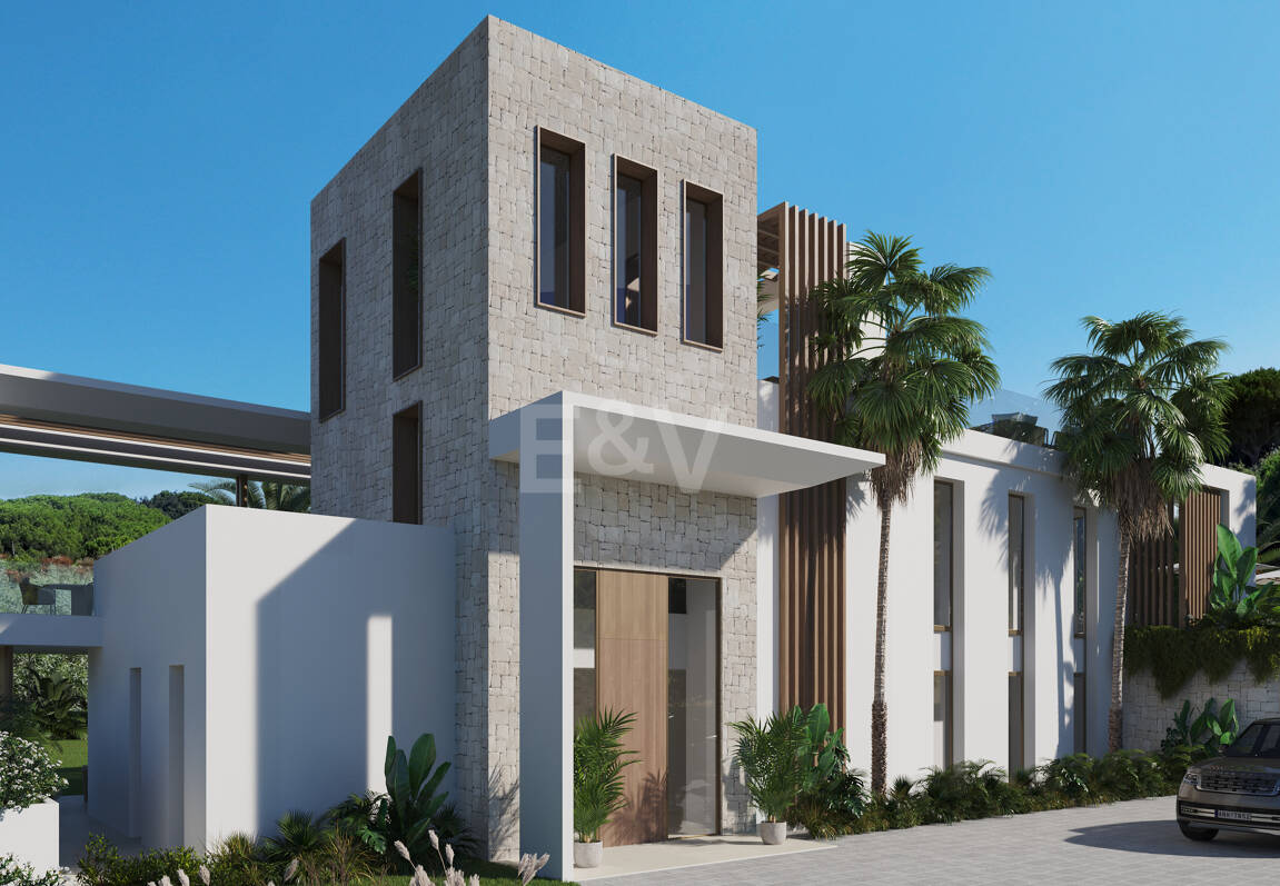 Grundstück in bester Lage mit Projekt für eine moderne Villa mit Meerblick