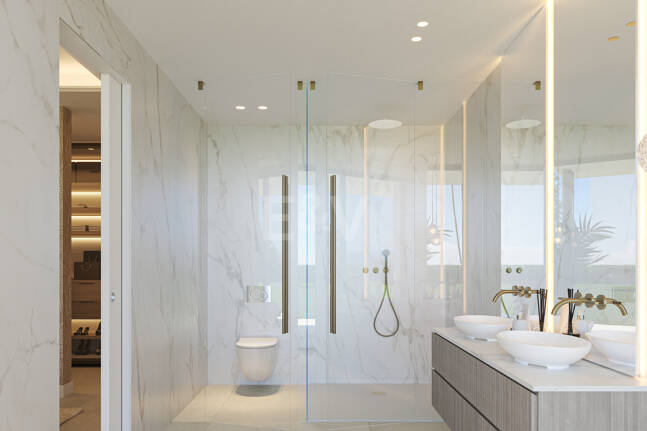 Grundstück in bester Lage mit Projekt für eine moderne Villa mit Meerblick