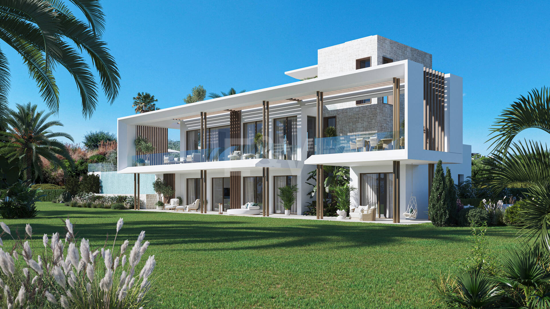 Grundstück in bester Lage mit Projekt für eine moderne Villa mit Meerblick