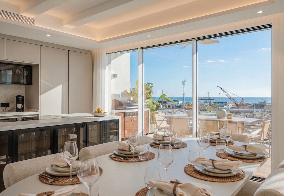Lyxig Waterfront Duplex Penthouse i Puerto Banus med utsikt över hamnen