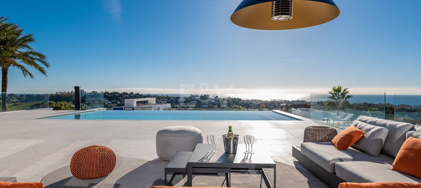 Modern Designer Villa with Panoramic Sea, Golf and Mountain Views