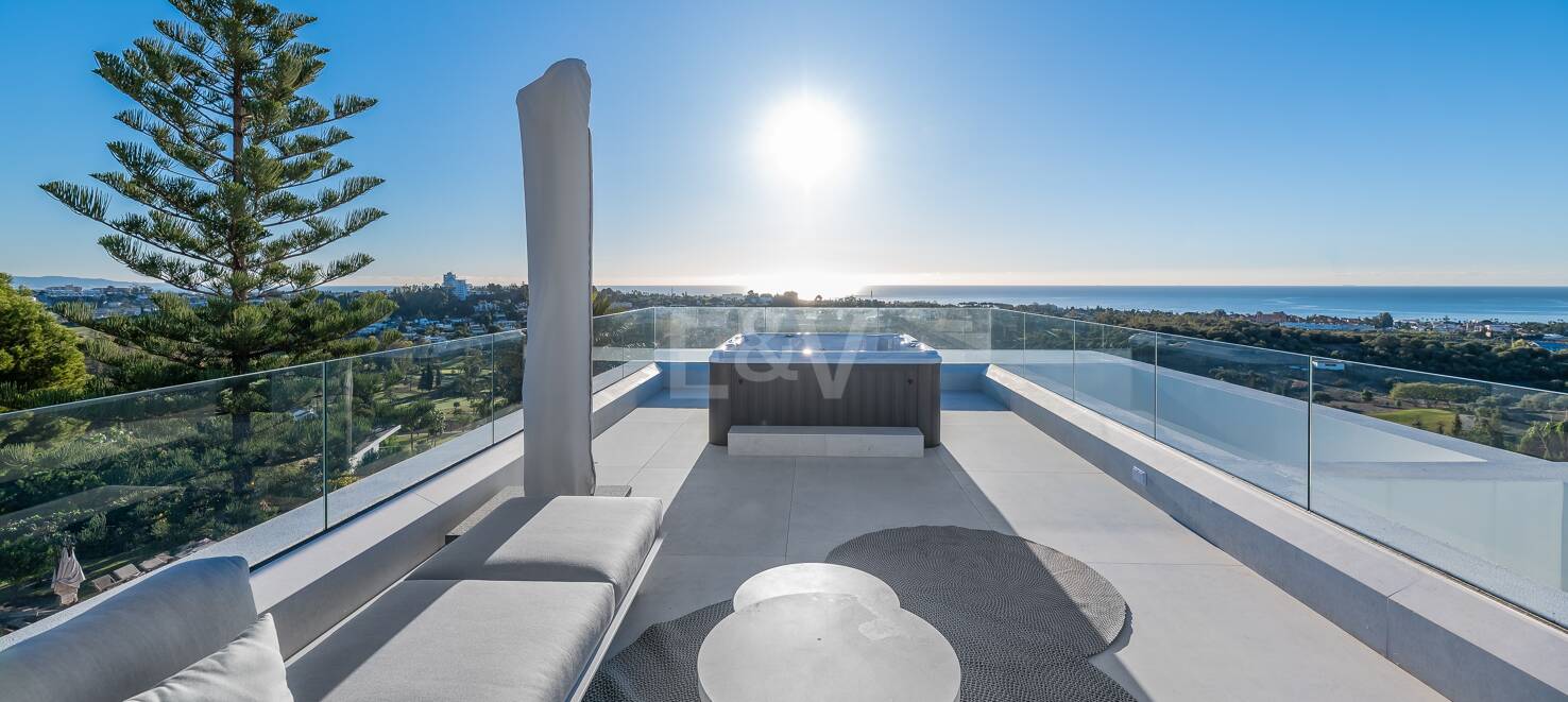 Modern Designer Villa with Panoramic Sea, Golf and Mountain Views