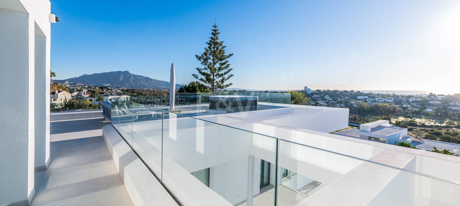 Modern Designer Villa with Panoramic Sea, Golf and Mountain Views