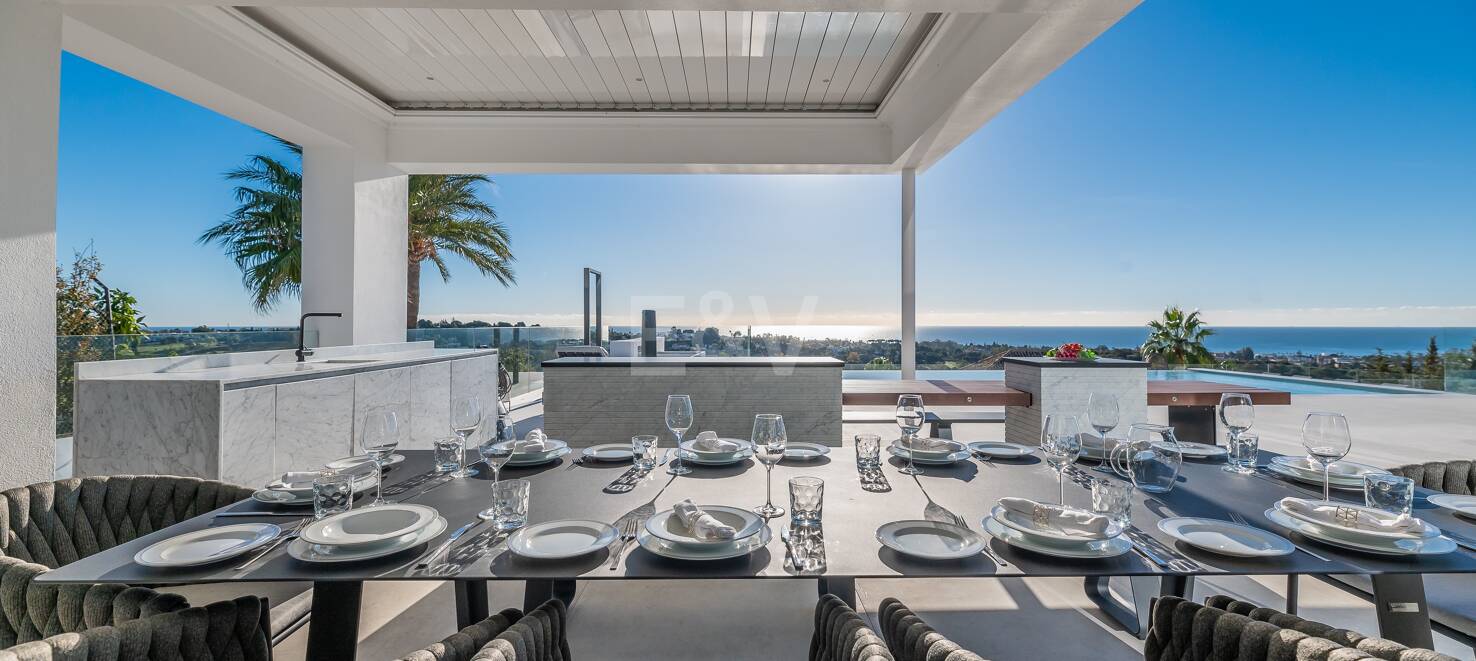 Modern Designer Villa with Panoramic Sea, Golf and Mountain Views