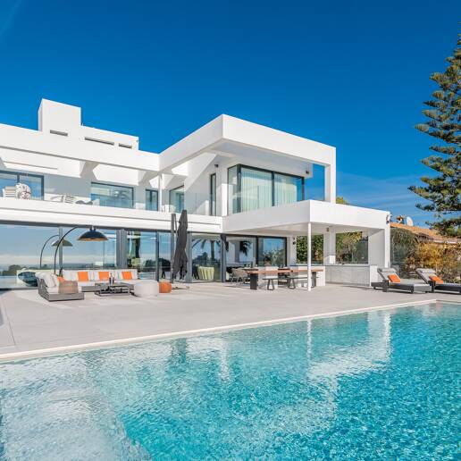 Modern Designer Villa with Panoramic Sea, Golf and Mountain Views