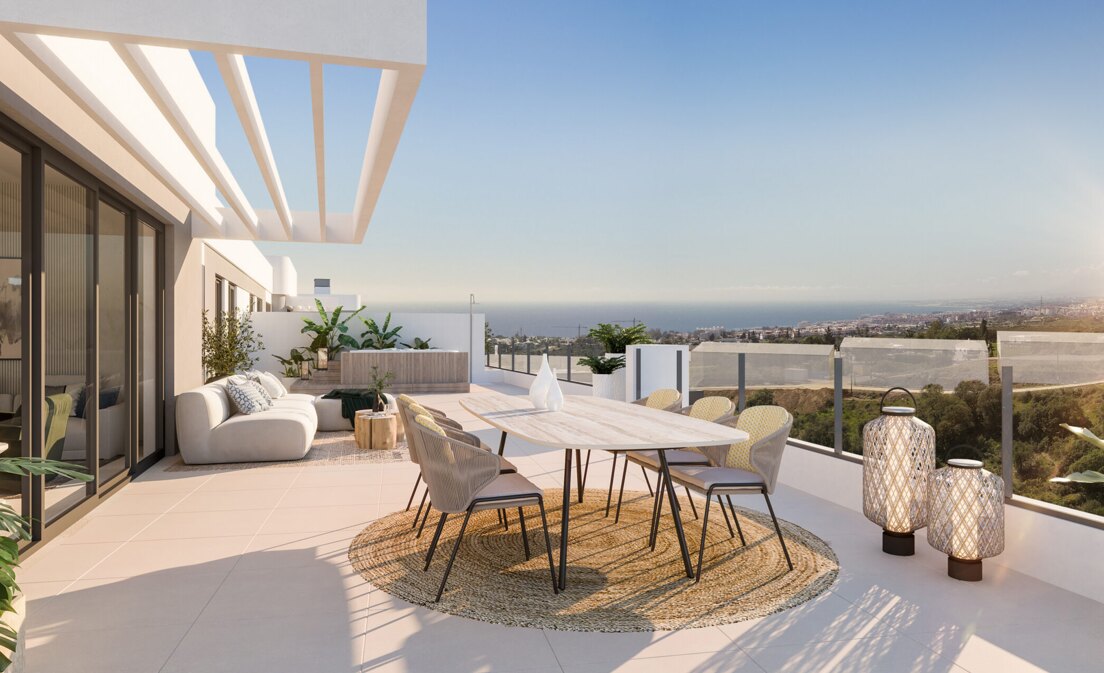 Penthouse im Neubaugebiet in Los Monteros Altos mit Meerblick