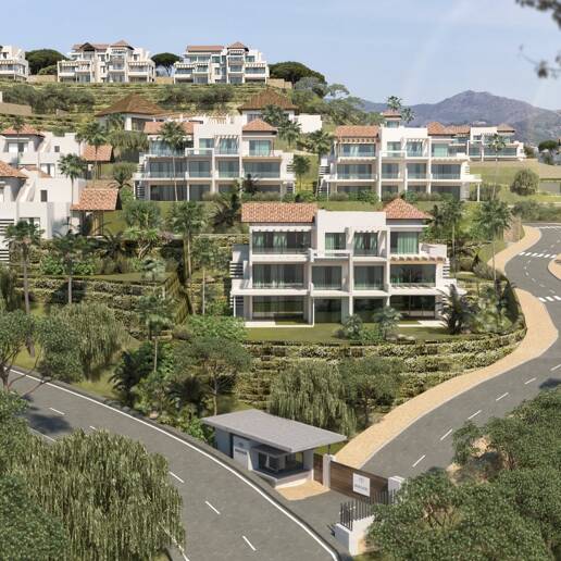 Tranquil Duplex Lägenhet med trädgård och havsutsikt i Marbella Club Golf Resort