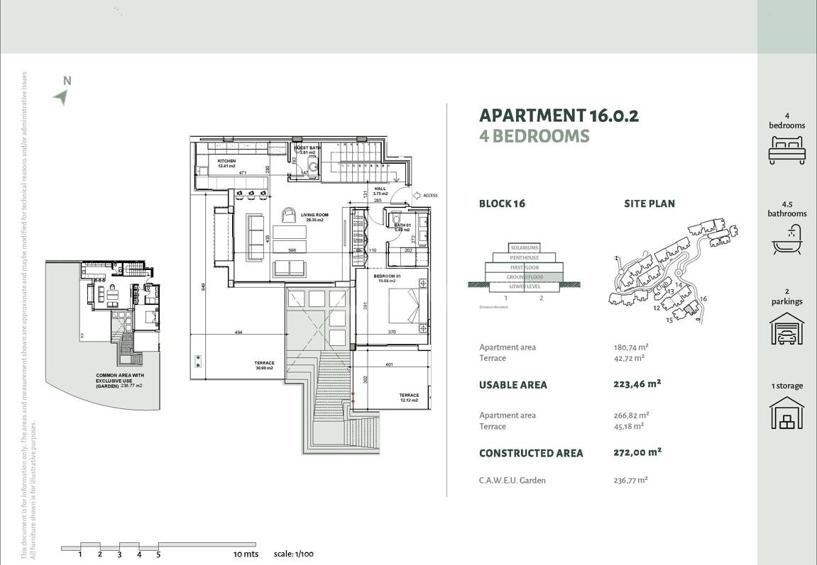 Apartamento en planta baja en Marbella Club Golf Resort con vistas
