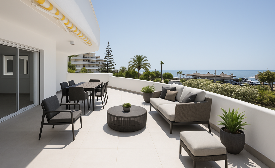 Elegante Apartamento en Primera Línea de Playa en la Prestigiosa Guadalmina Baja.