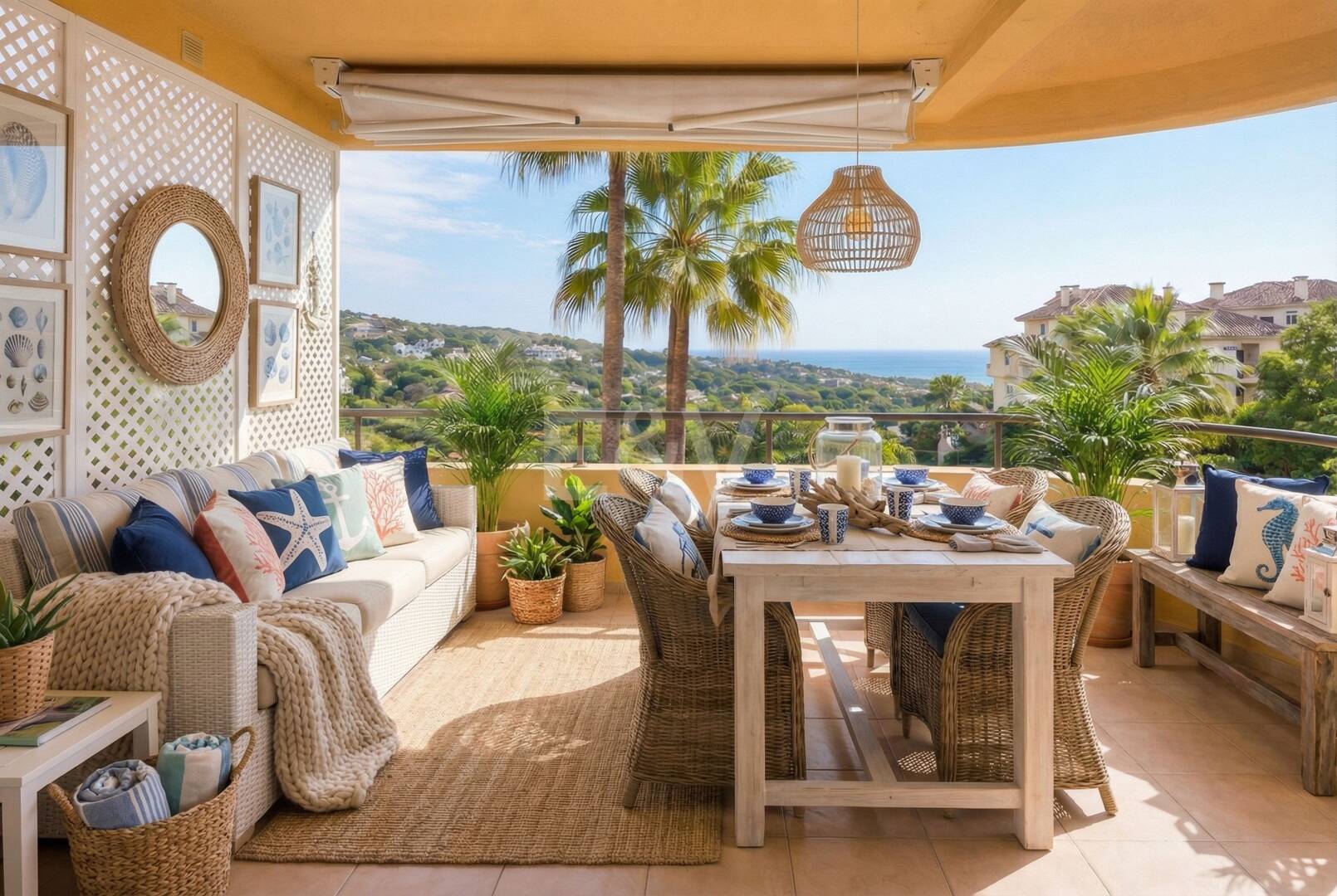 Apartamento en esquina en complejo de lujo con terraza panorámica y vista al mar