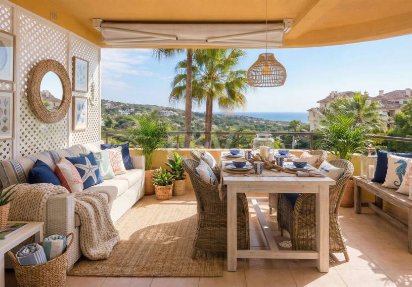 Apartamento en esquina en complejo de lujo con terraza panorámica y vista al mar