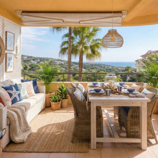 Apartamento en esquina en complejo de lujo con terraza panorámica y vista al mar