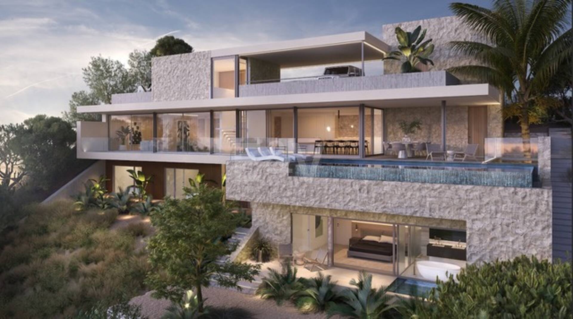 Modern villa med natursköna hav och dal utsikt i Monte Mayor