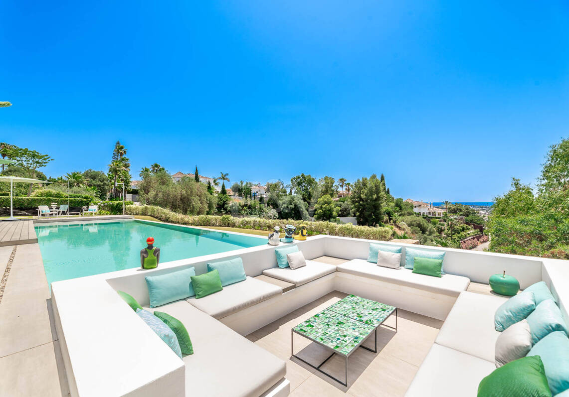 Villa contemporánea con vistas panorámicas al mar y a la montaña en Vega del Colorado, La Quinta