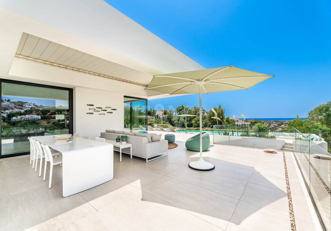 Villa contemporánea con vistas panorámicas al mar y a la montaña en Vega del Colorado, La Quinta