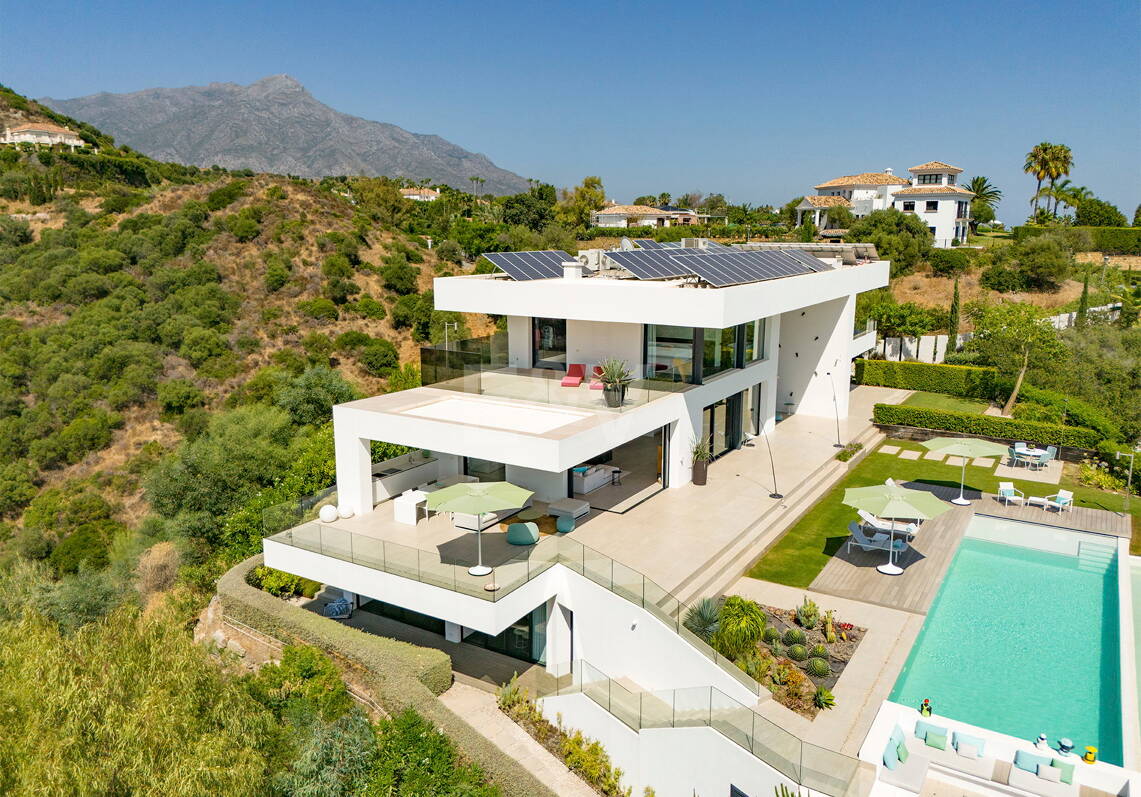 Villa contemporánea con vistas panorámicas al mar y a la montaña en Vega del Colorado, La Quinta