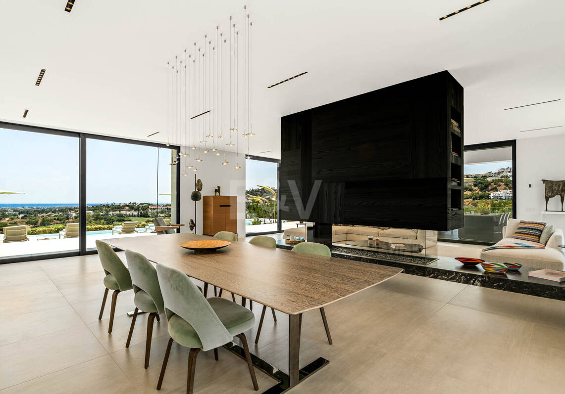 Villa contemporánea con vistas panorámicas al mar y a la montaña en Vega del Colorado, La Quinta