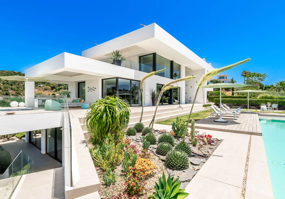 Villa contemporánea con vistas panorámicas al mar y a la montaña en Vega del Colorado, La Quinta