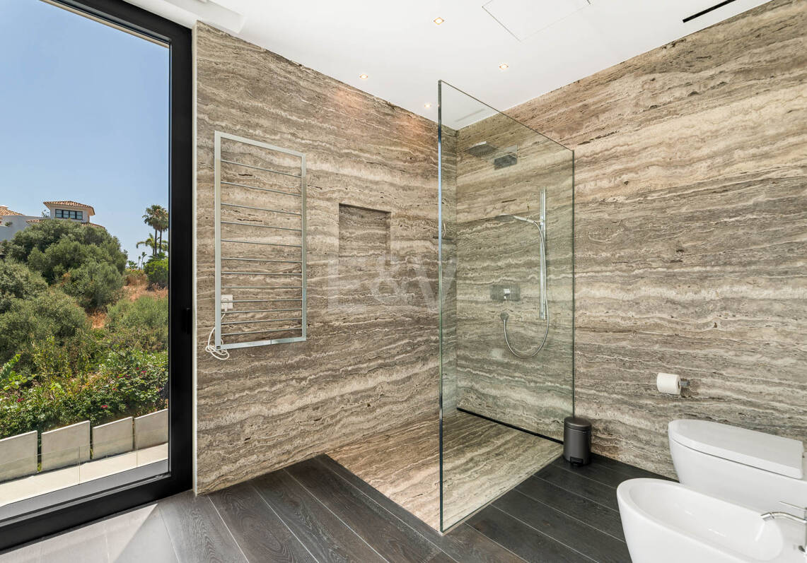 Villa contemporánea con vistas panorámicas al mar y a la montaña en Vega del Colorado, La Quinta