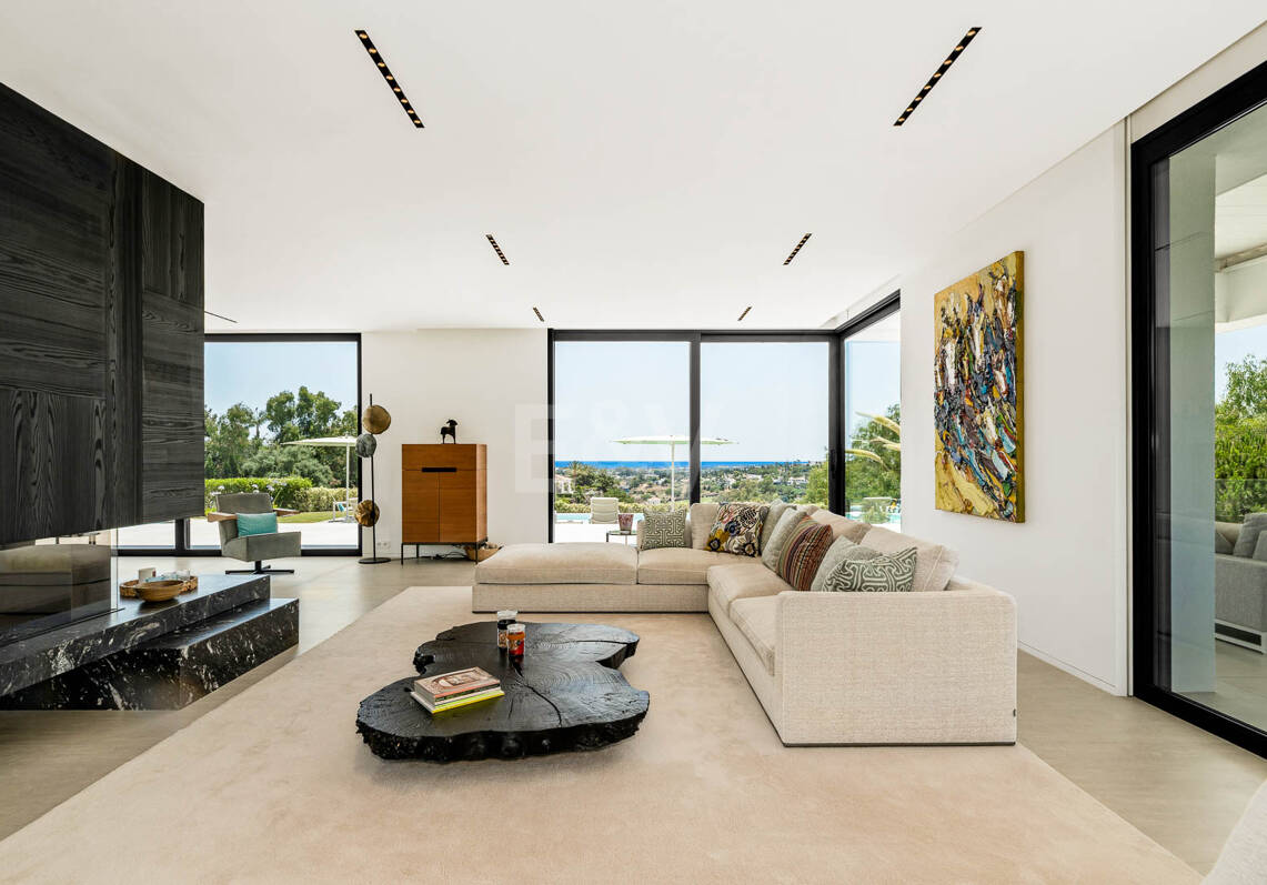 Villa contemporánea con vistas panorámicas al mar y a la montaña en Vega del Colorado, La Quinta