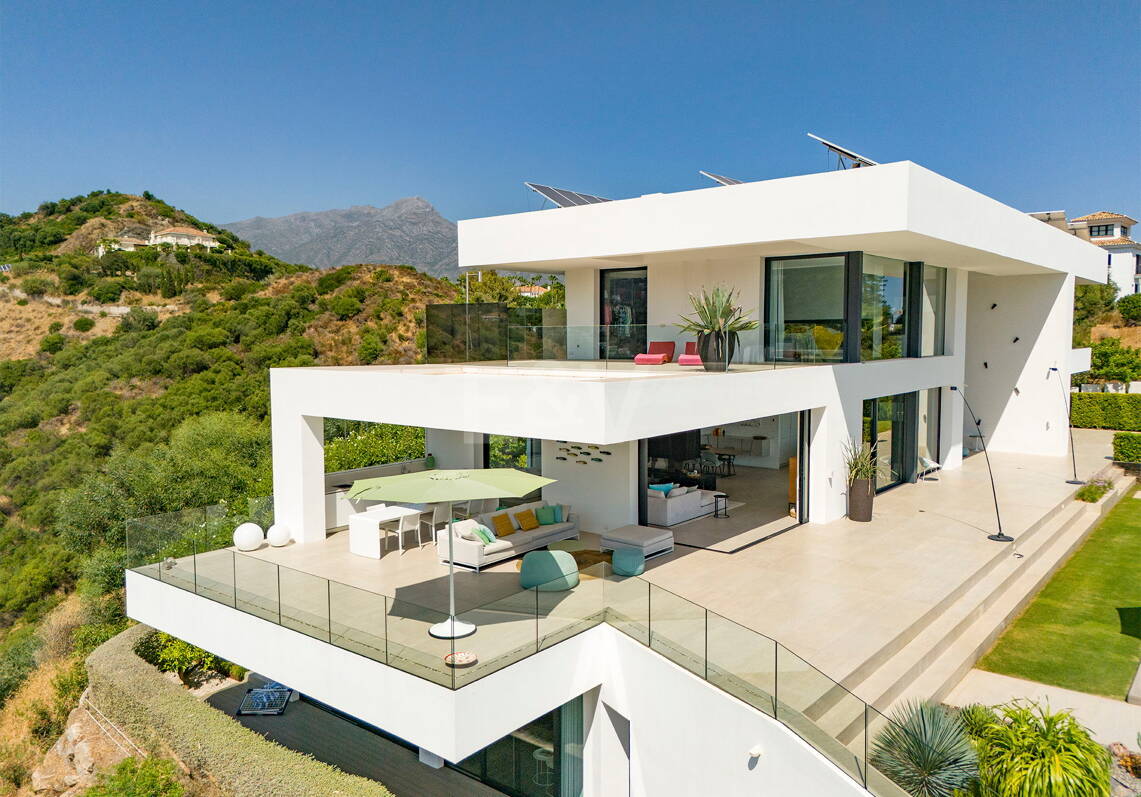 Villa contemporánea con vistas panorámicas al mar y a la montaña en Vega del Colorado, La Quinta