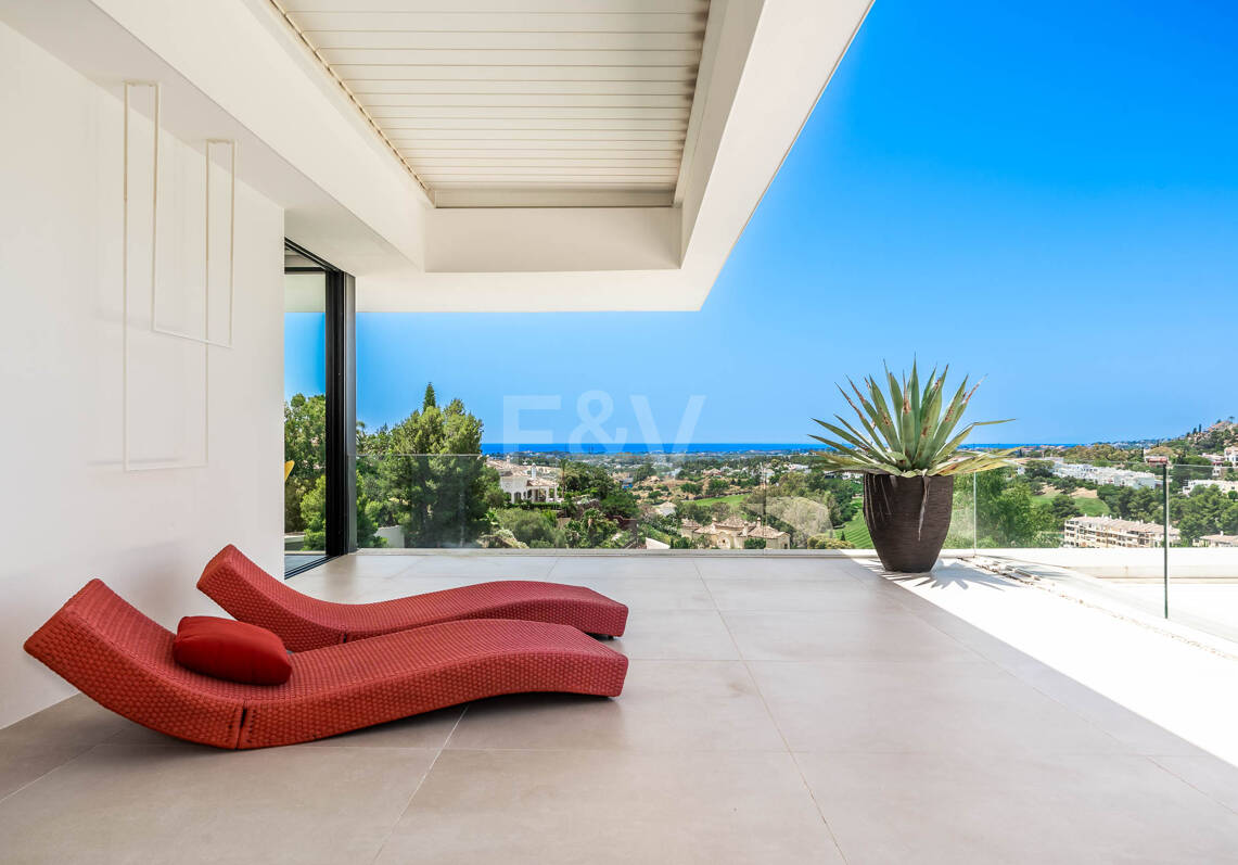 Villa contemporánea con vistas panorámicas al mar y a la montaña en Vega del Colorado, La Quinta
