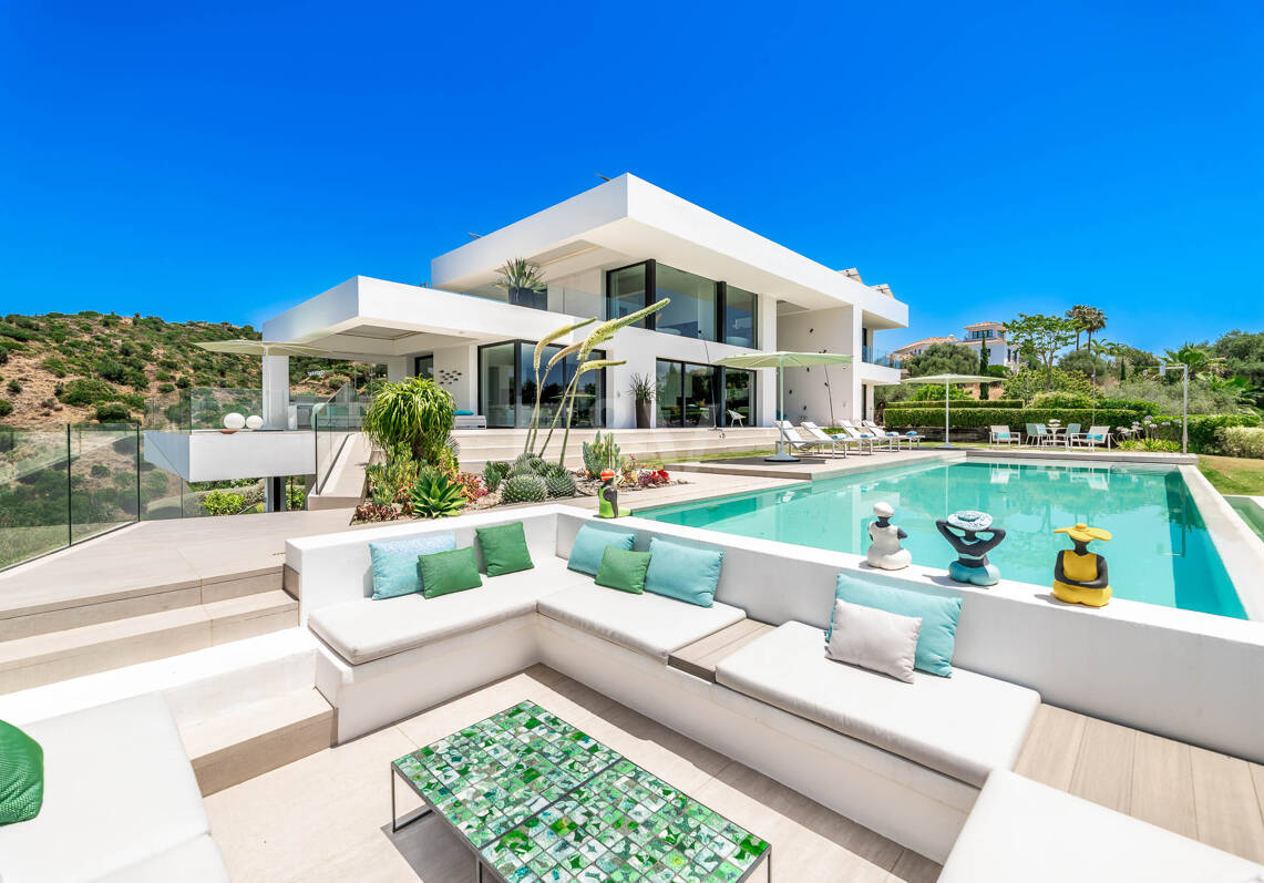 Villa contemporánea con vistas panorámicas al mar y a la montaña en Vega del Colorado, La Quinta