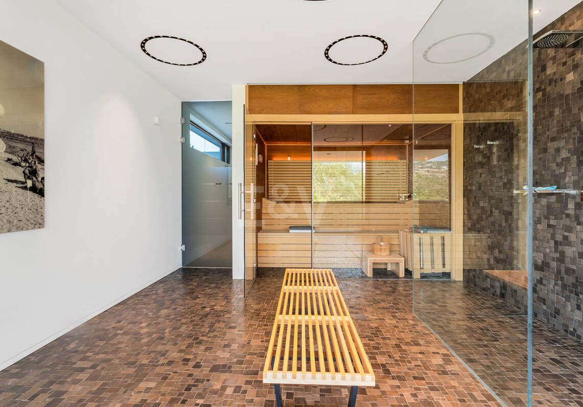 Villa contemporánea con vistas panorámicas al mar y a la montaña en Vega del Colorado, La Quinta