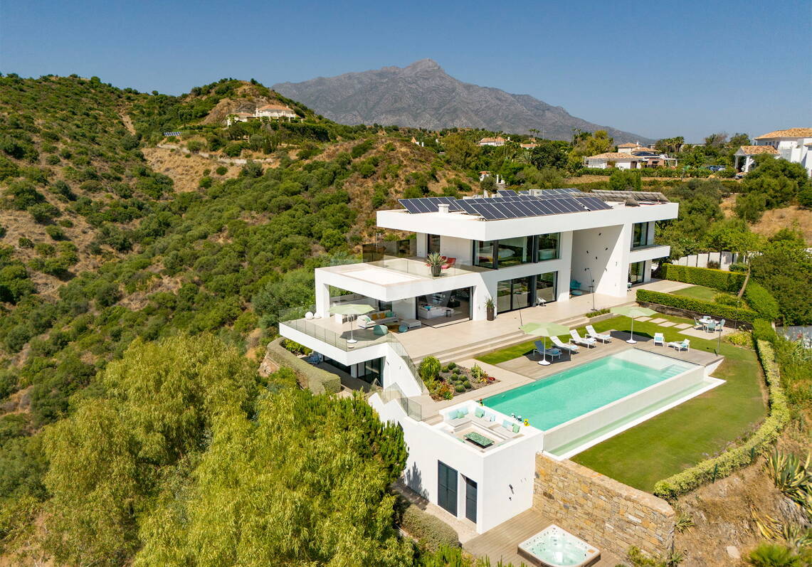 Villa contemporánea con vistas panorámicas al mar y a la montaña en Vega del Colorado, La Quinta