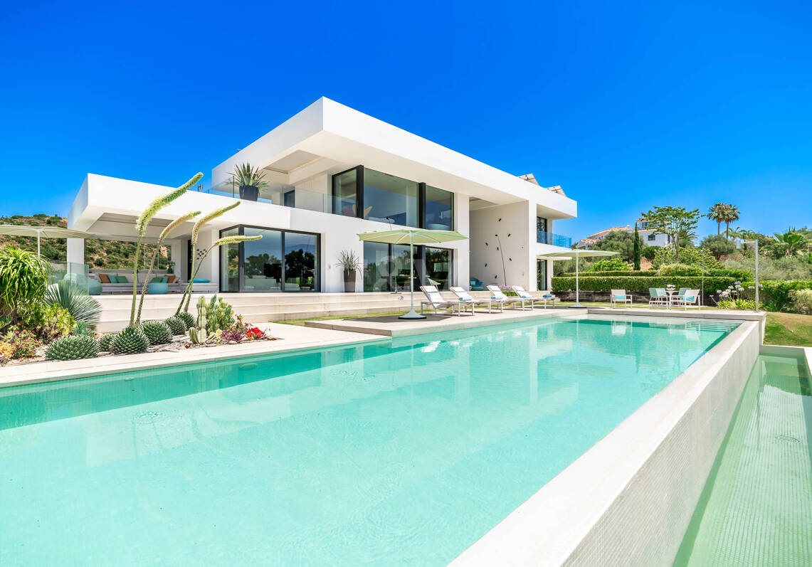 Villa contemporánea con vistas panorámicas al mar y a la montaña en Vega del Colorado, La Quinta