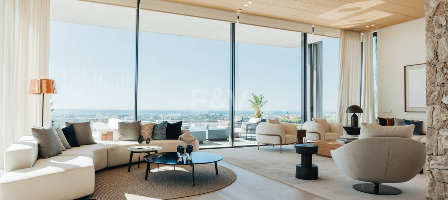 Arkitekturlyx med panoramautsikt över havet i La Quinta