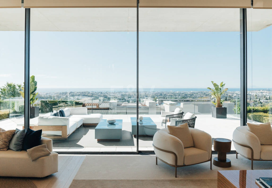 Arkitekturlyx med panoramautsikt över havet i La Quinta