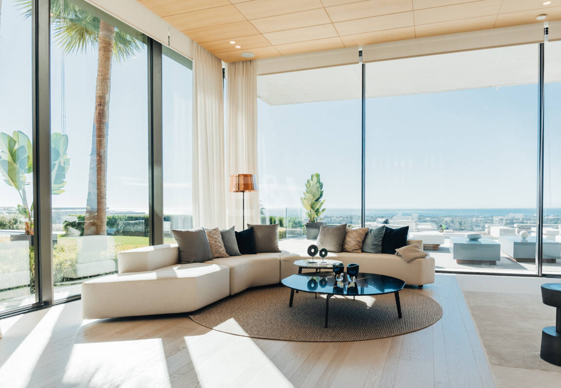 Arkitekturlyx med panoramautsikt över havet i La Quinta