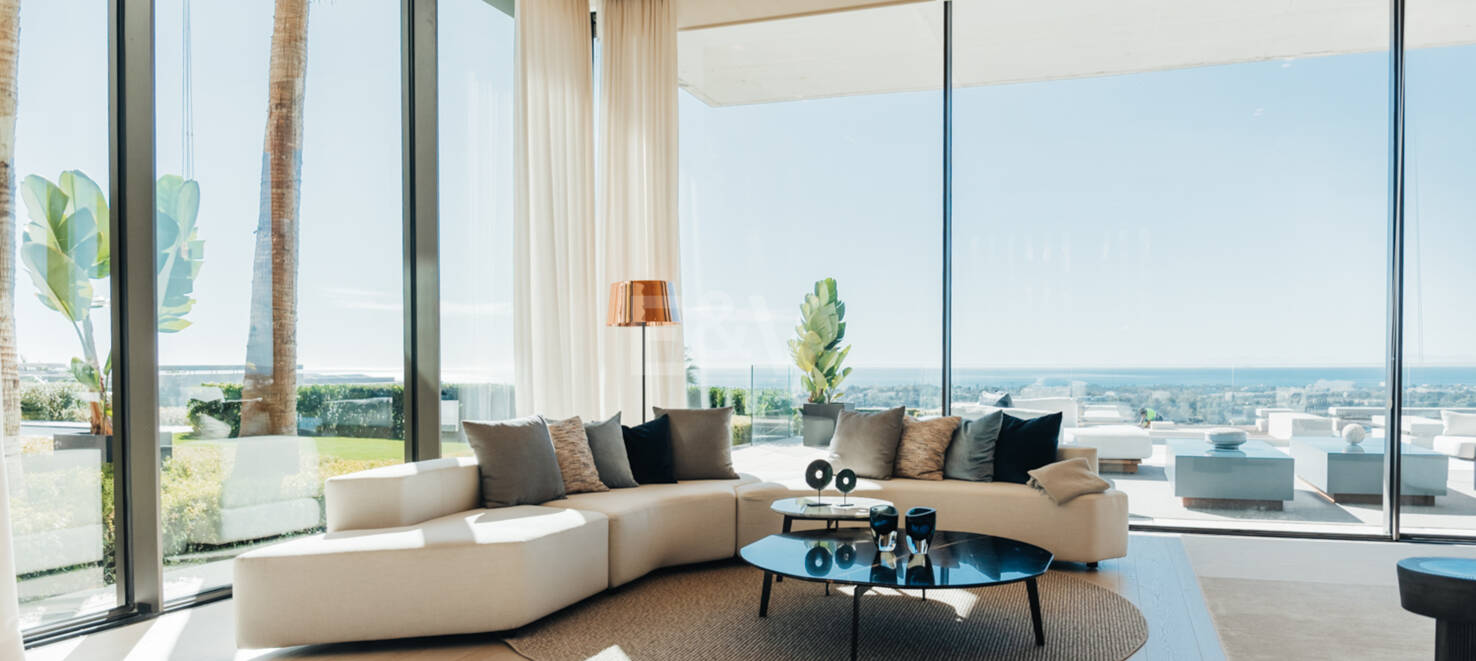 Arkitekturlyx med panoramautsikt över havet i La Quinta