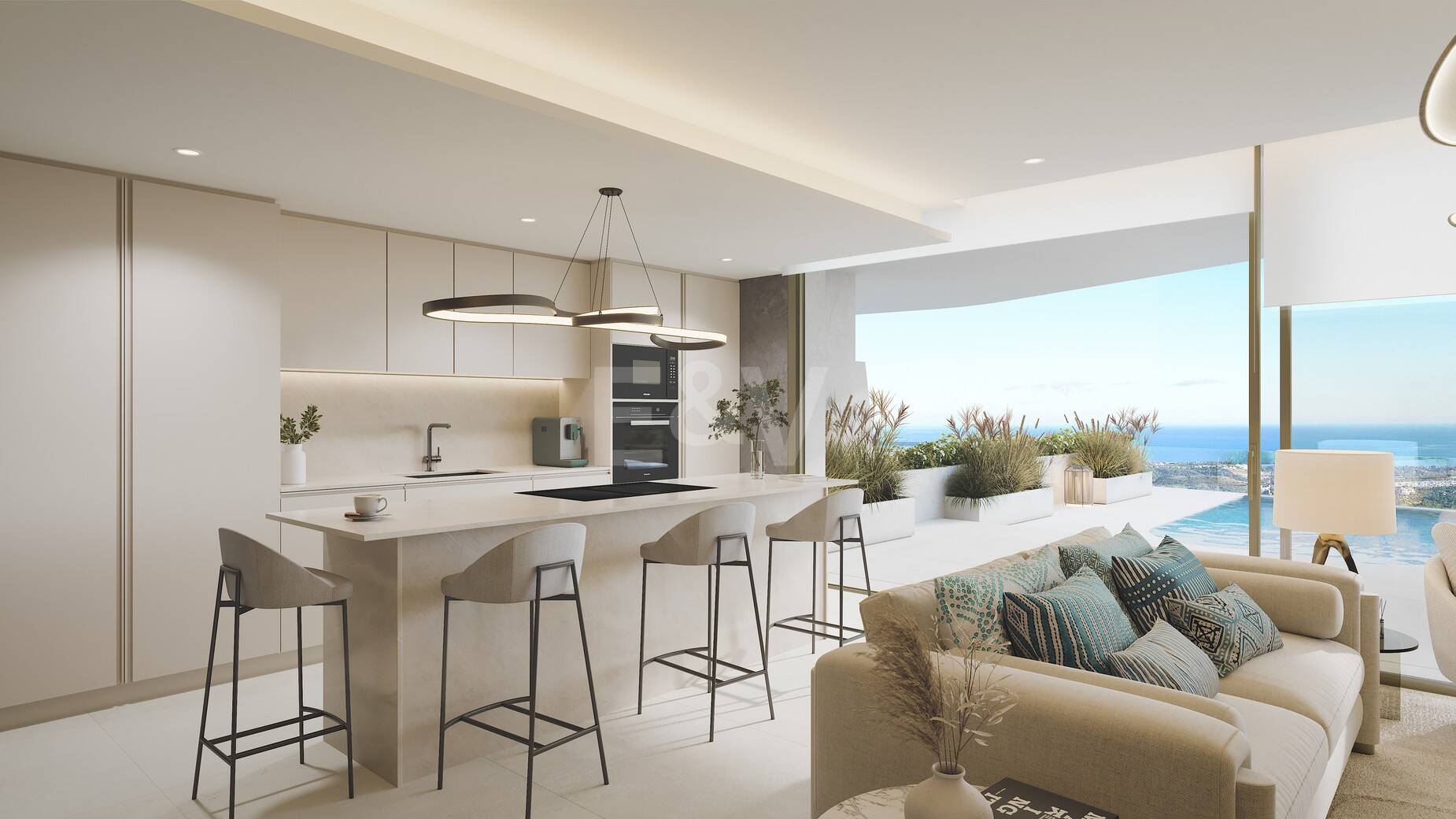 Elegant Apartment with Expansive Terrace and Sea Views