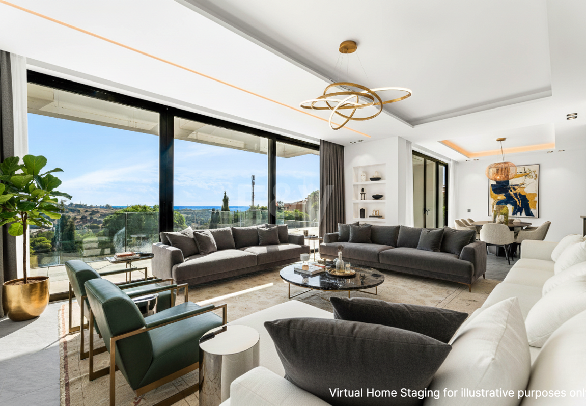 Villa design avec vue panoramique sur la mer dans le prestigieux Golf Resort